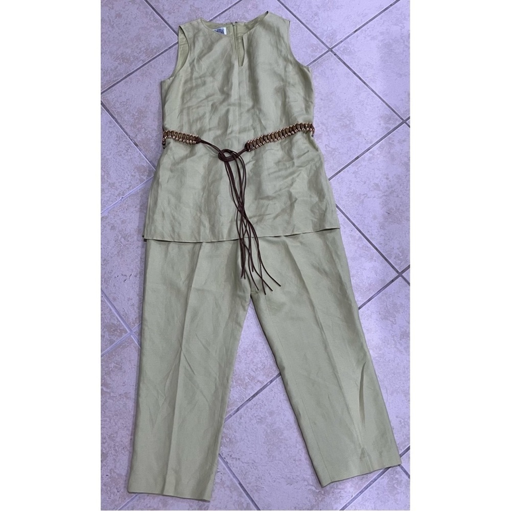 Vintage Depeche Light Green Two Piece Set with Belt